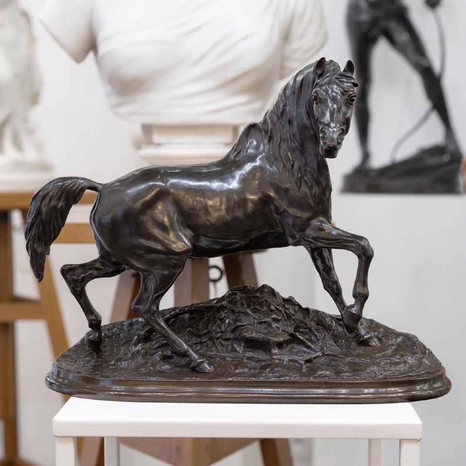 SCULPTURE - "LE CHEVAL LIBRE" , PIERRE - JULES MÊNE (1810-1879) - BRONZE