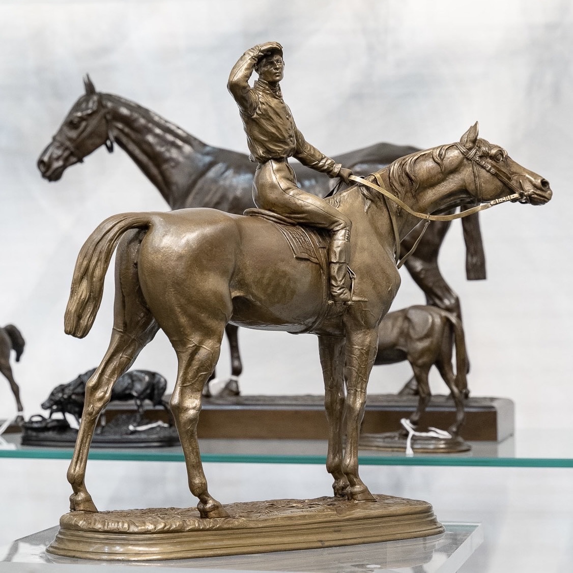 Sculpture - Jockey And His Horse , Before The Race By Jules Moigniez (1835–1894) - Bronze-photo-2