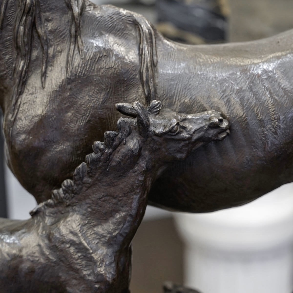Sculpture - Mare And Foal , Christophe Fratin (1801–1864) - Bronze-photo-4