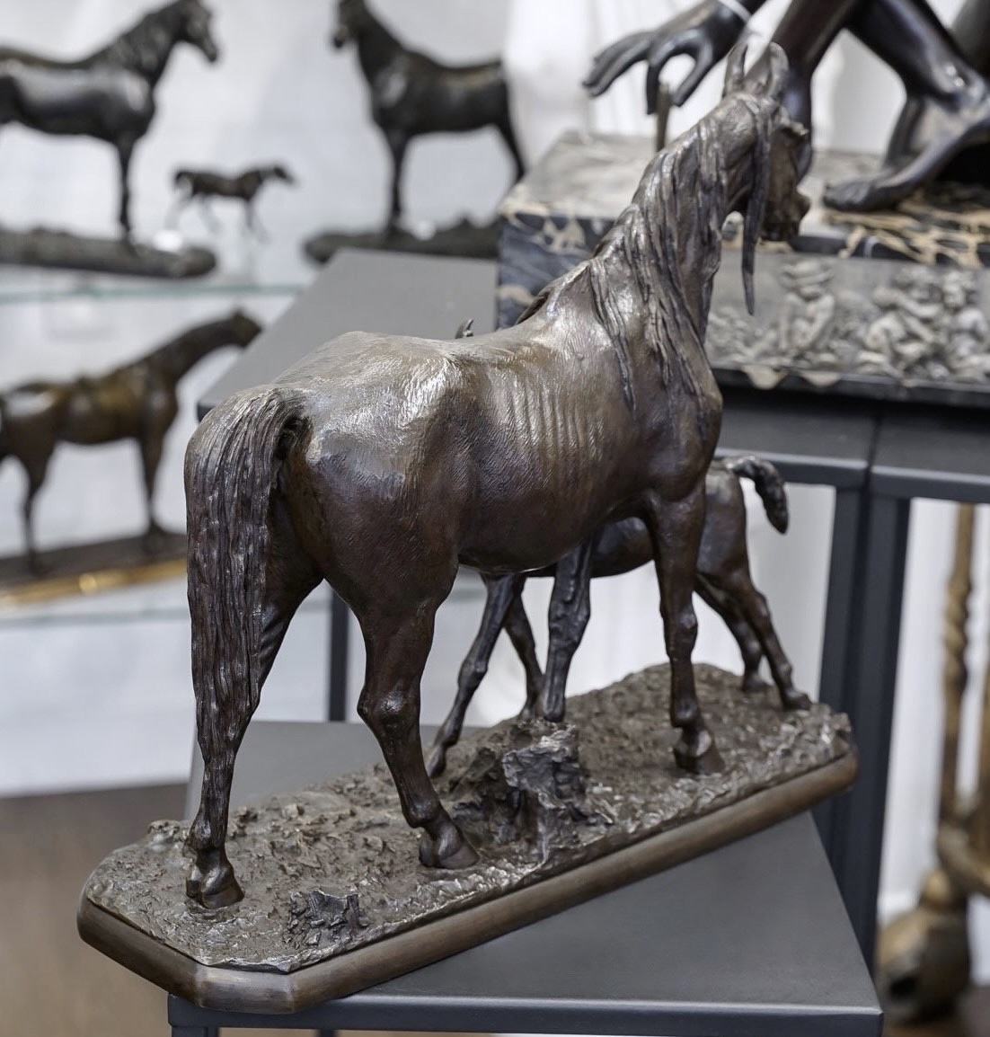Sculpture - Mare And Foal , Christophe Fratin (1801–1864) - Bronze-photo-3