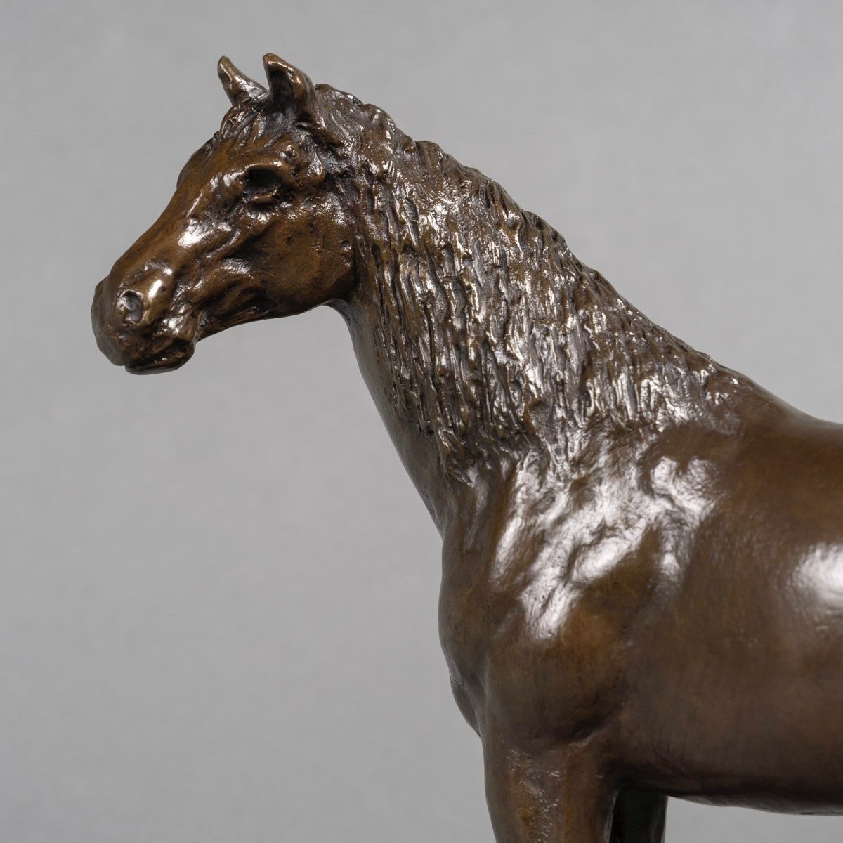 SCULPTURE - "LE CHEVAL" , JEAN - FRANÇOIS LEROY - BRONZE-photo-2