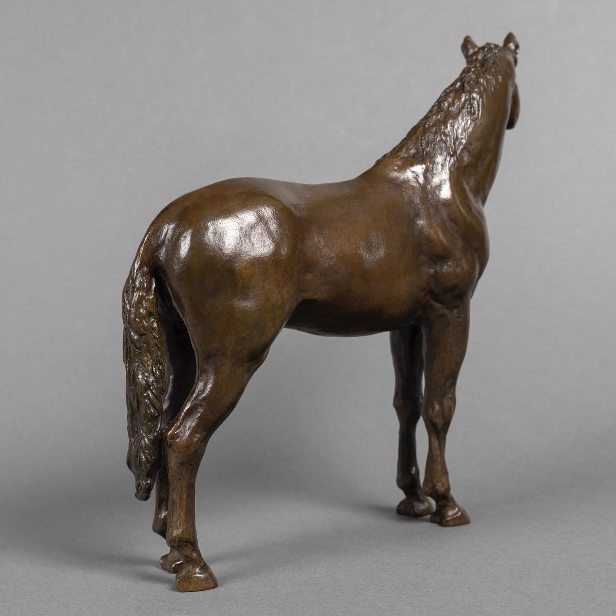 SCULPTURE - "LE CHEVAL" , JEAN - FRANÇOIS LEROY - BRONZE-photo-1