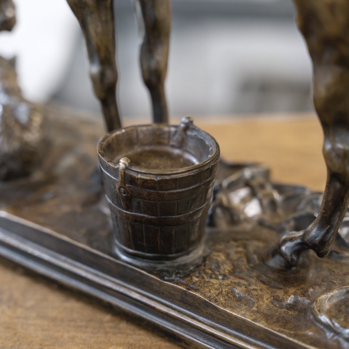 SCULPTURE - "CHEVAL ET CHIEN À L' ÉCURIE" , HENRI - ALFRED JACQUEMART (1824-1896) - BRONZE-photo-3