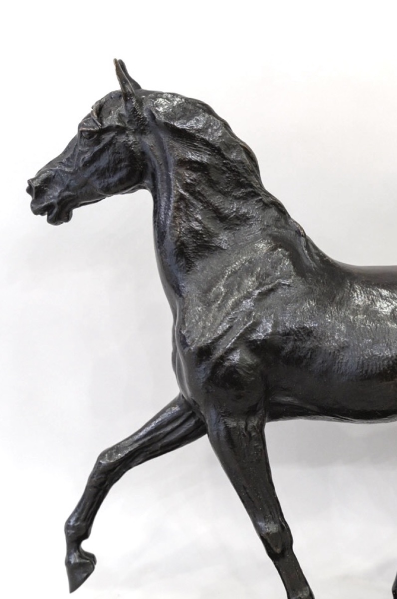 Sculpture - "Le Cheval Libre" , Christophe Fratin (1801-1864) - Bronze-photo-5