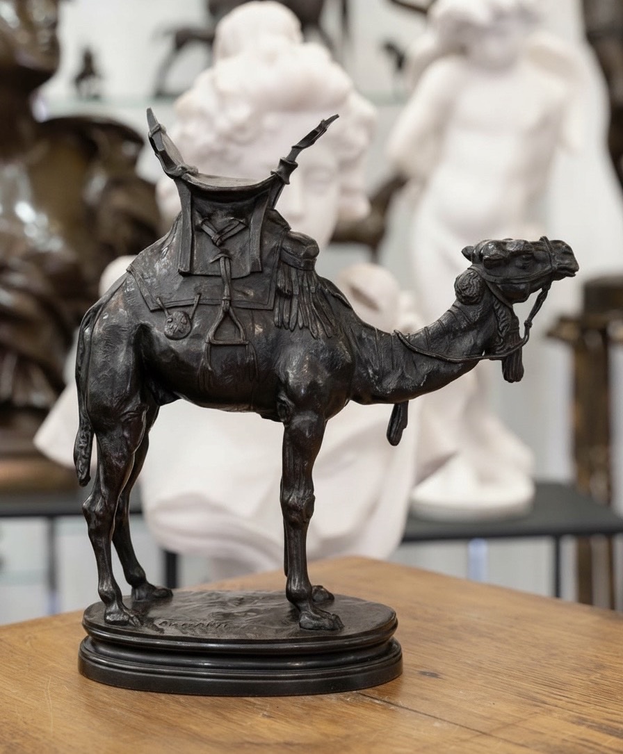 Sculpture - The Harnessed Dromedary , Alfred Barye (1839–1895) - Bronze  -photo-4