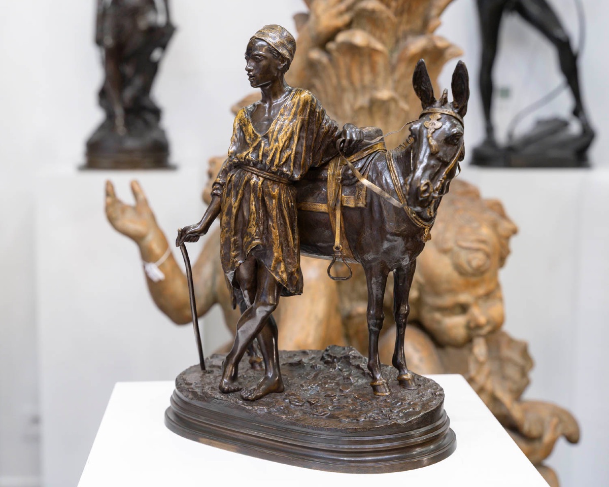 SCULPTURE - L' ANIER DU CAIRE , ALFRED DUBUCAND (1828-1894) - BRONZE-photo-2