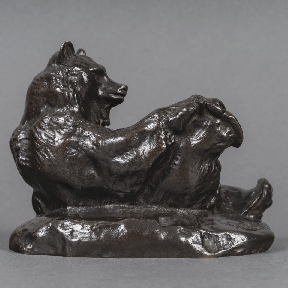 Sculpture - Reclining Bear , Antoine - Louis Barye (1795–1875) - Bronze-photo-4