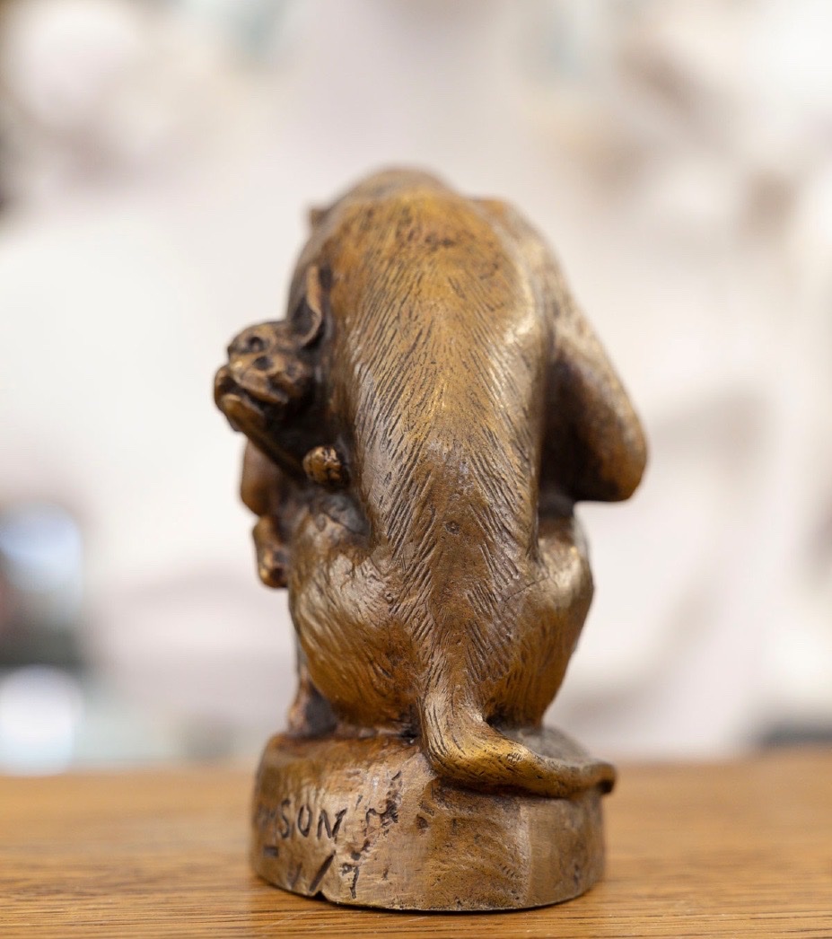 Sculpture - Monkey And Dog , Emmanuel Samson (1860-1926) - Bronze-photo-4