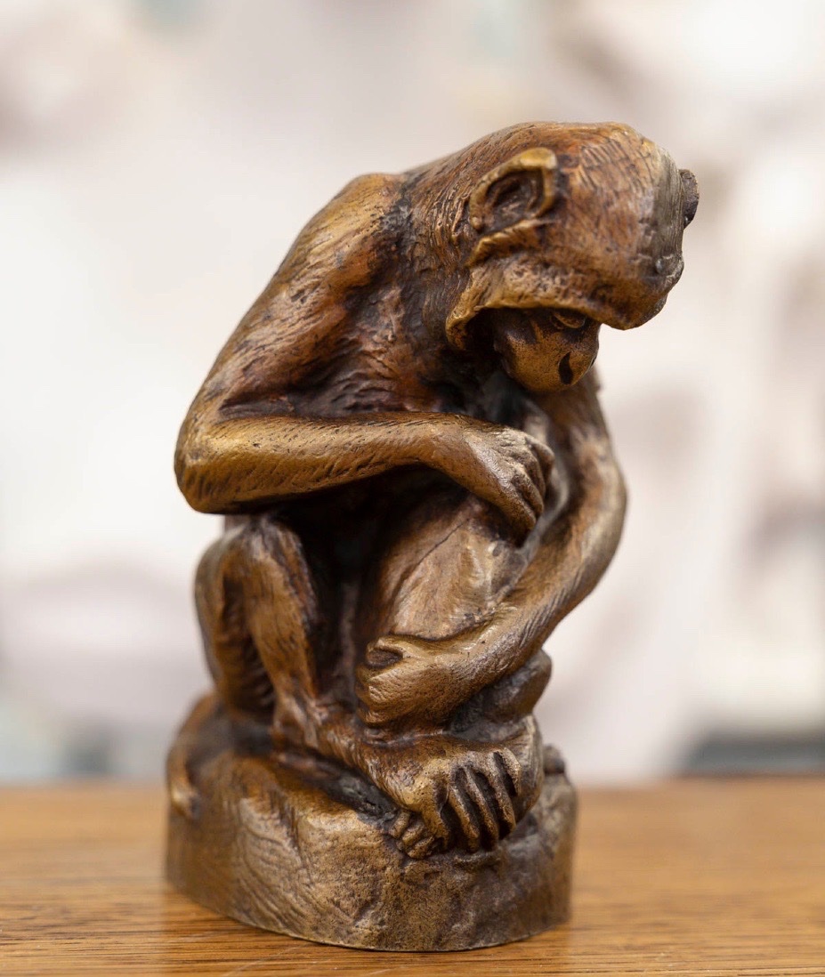 Sculpture - Monkey And Dog , Emmanuel Samson (1860-1926) - Bronze-photo-2