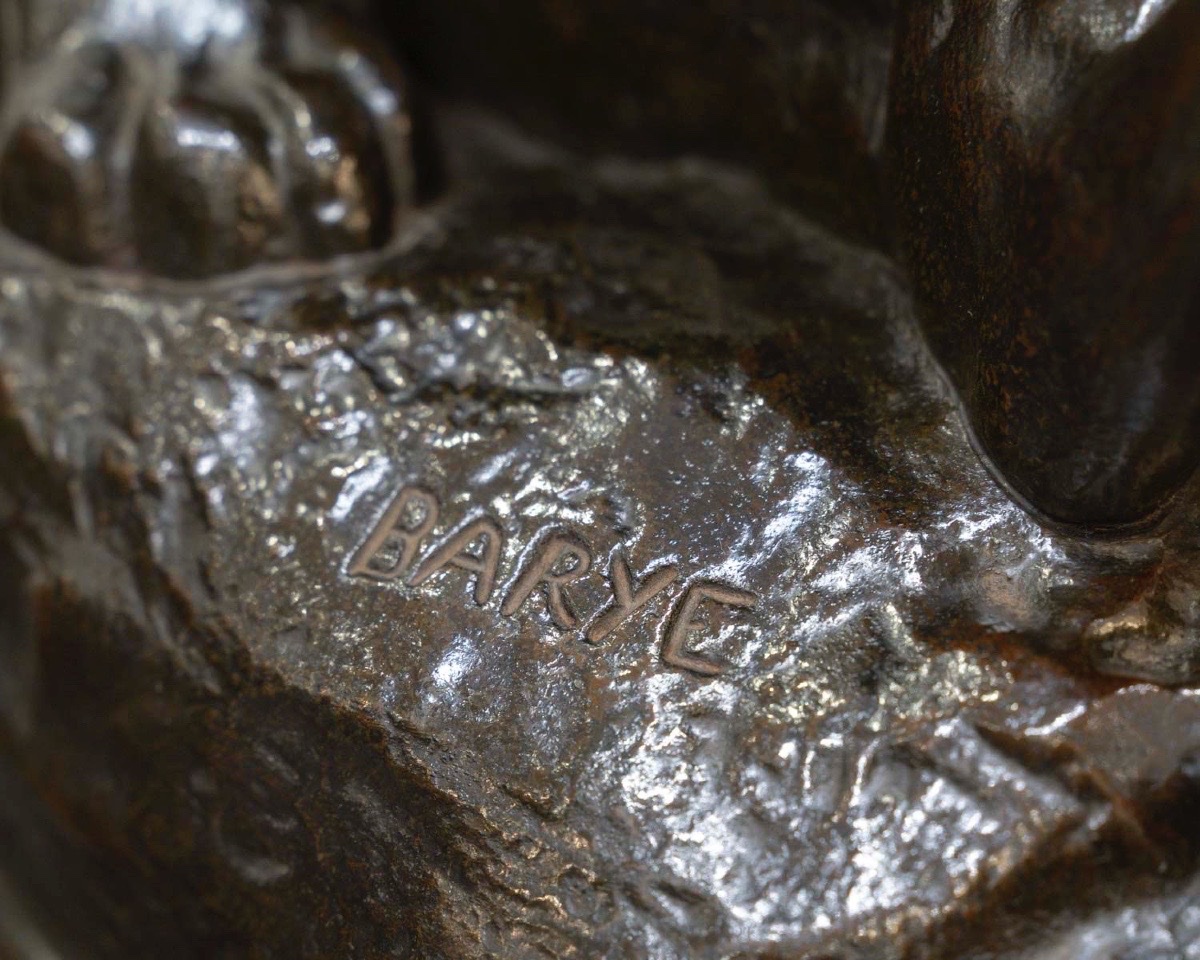 Sculpture - Tiger Surprising An Antelope , Antoine-louis Barye And F. Barbedienne - Bronze-photo-7