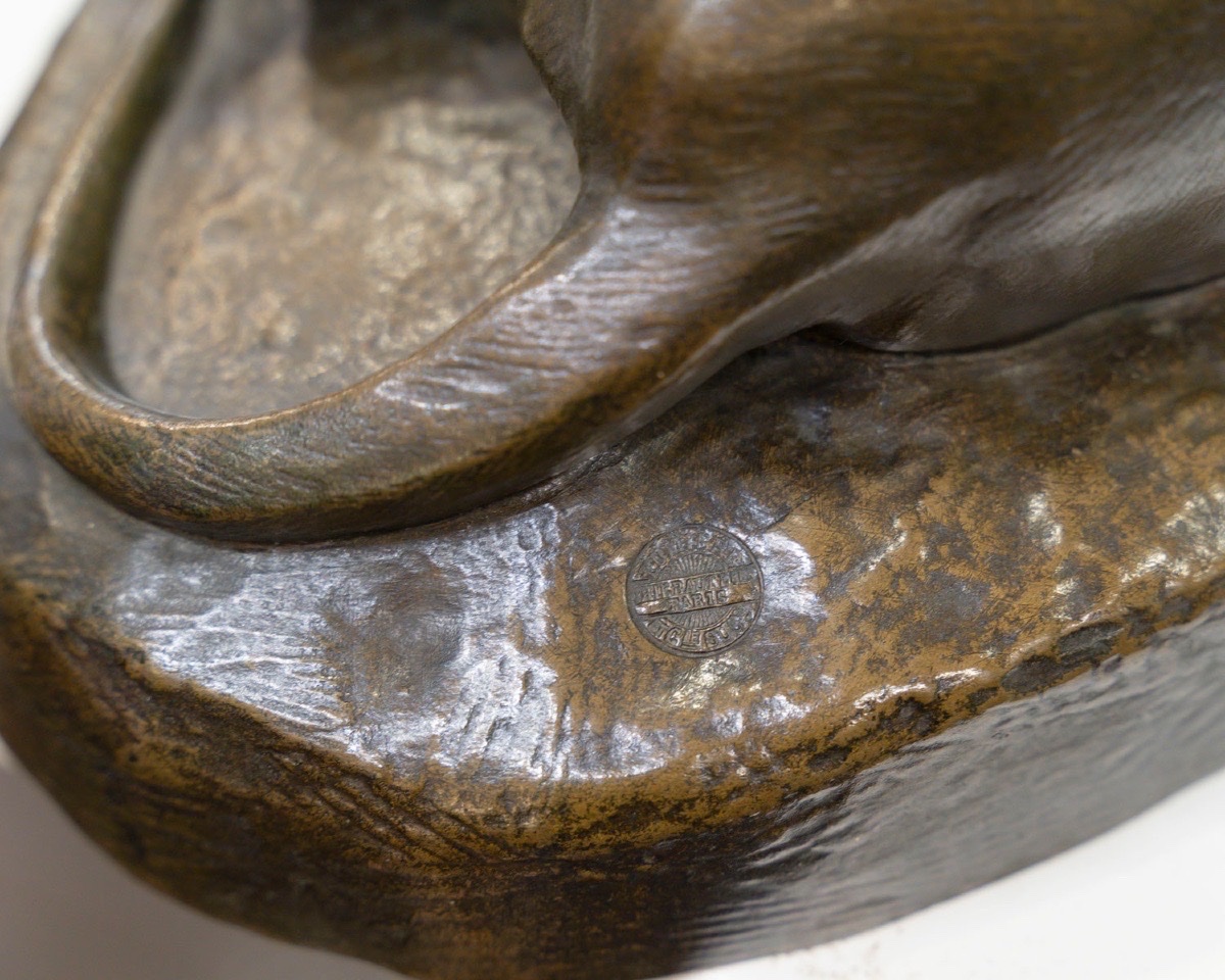 Sculpture - Lioness And Lion Cubs , Victor Peter (1840–1918) - Bronze-photo-8
