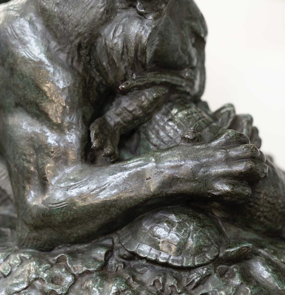 SCULPTURE - TIGRE DÉVORANT UN GAVIAL , ANTOINE - LOUIS BARYE (1795-1875) - BRONZE-photo-4