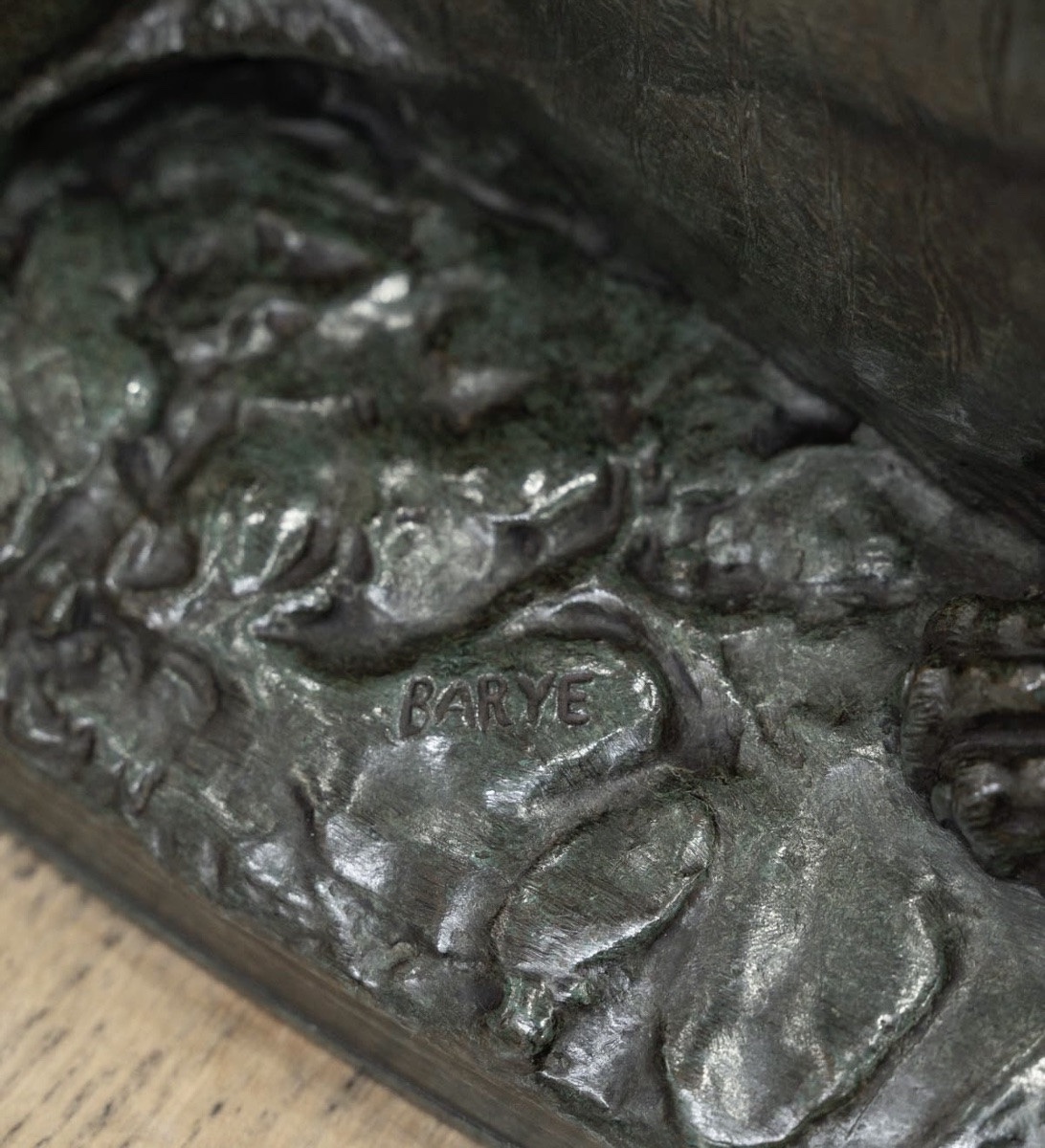 SCULPTURE - TIGRE DÉVORANT UN GAVIAL , ANTOINE - LOUIS BARYE (1795-1875) - BRONZE-photo-6
