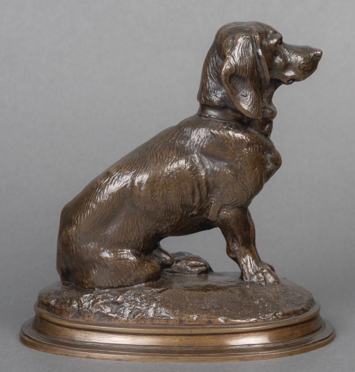Sculpture - Ravageot , The Seated Basset By Emmanuel Fremiet (1824–1910) - Bronze-photo-3