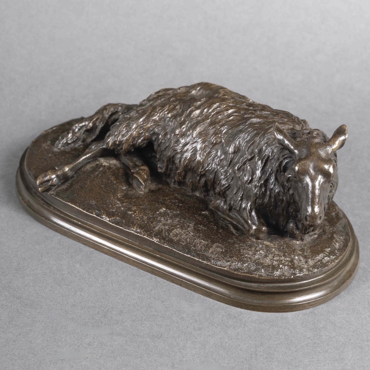 Sculpture - Reclining Sheep , Rosa Bonheur (1822–1899) - Bronze-photo-1