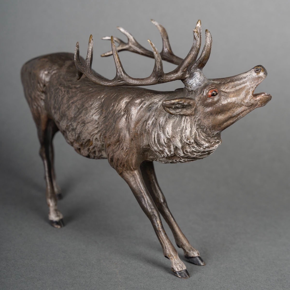 SCULPTURE - LE CERF BRAMANT - BRONZE DE VIENNE-photo-2