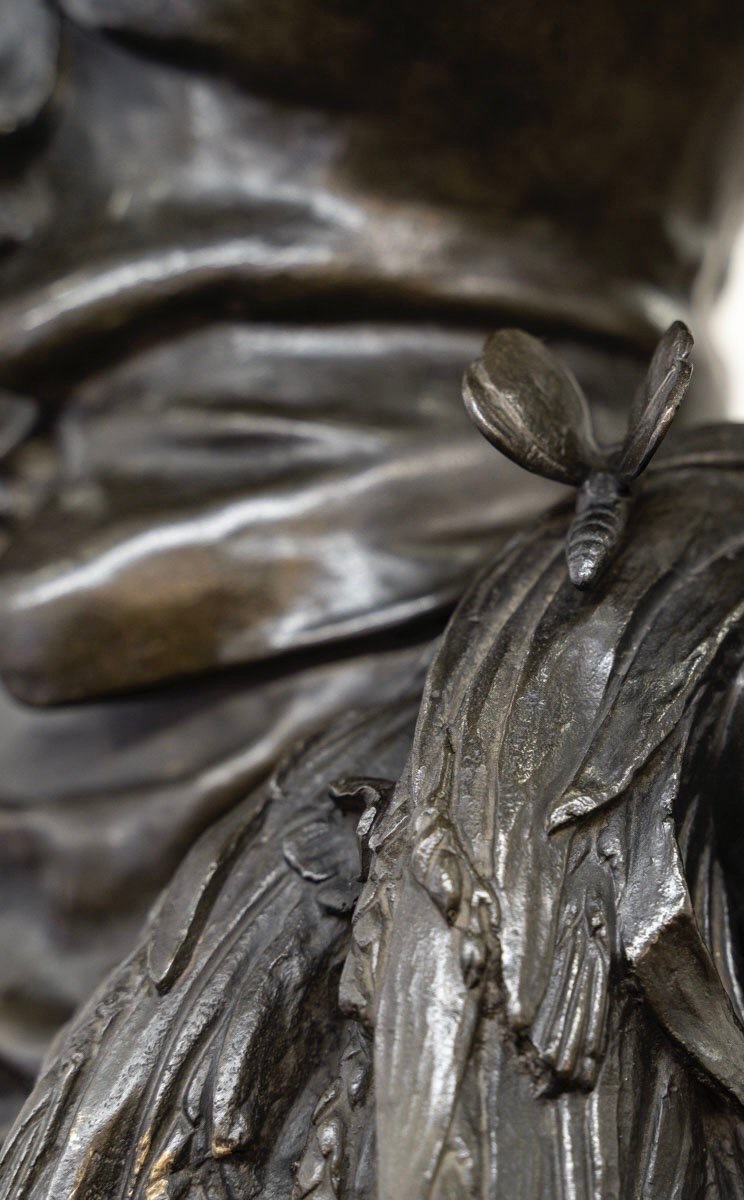 Sculpture - The Gleaner , Eugene Aizelin (1821–1902) - Bronze-photo-1