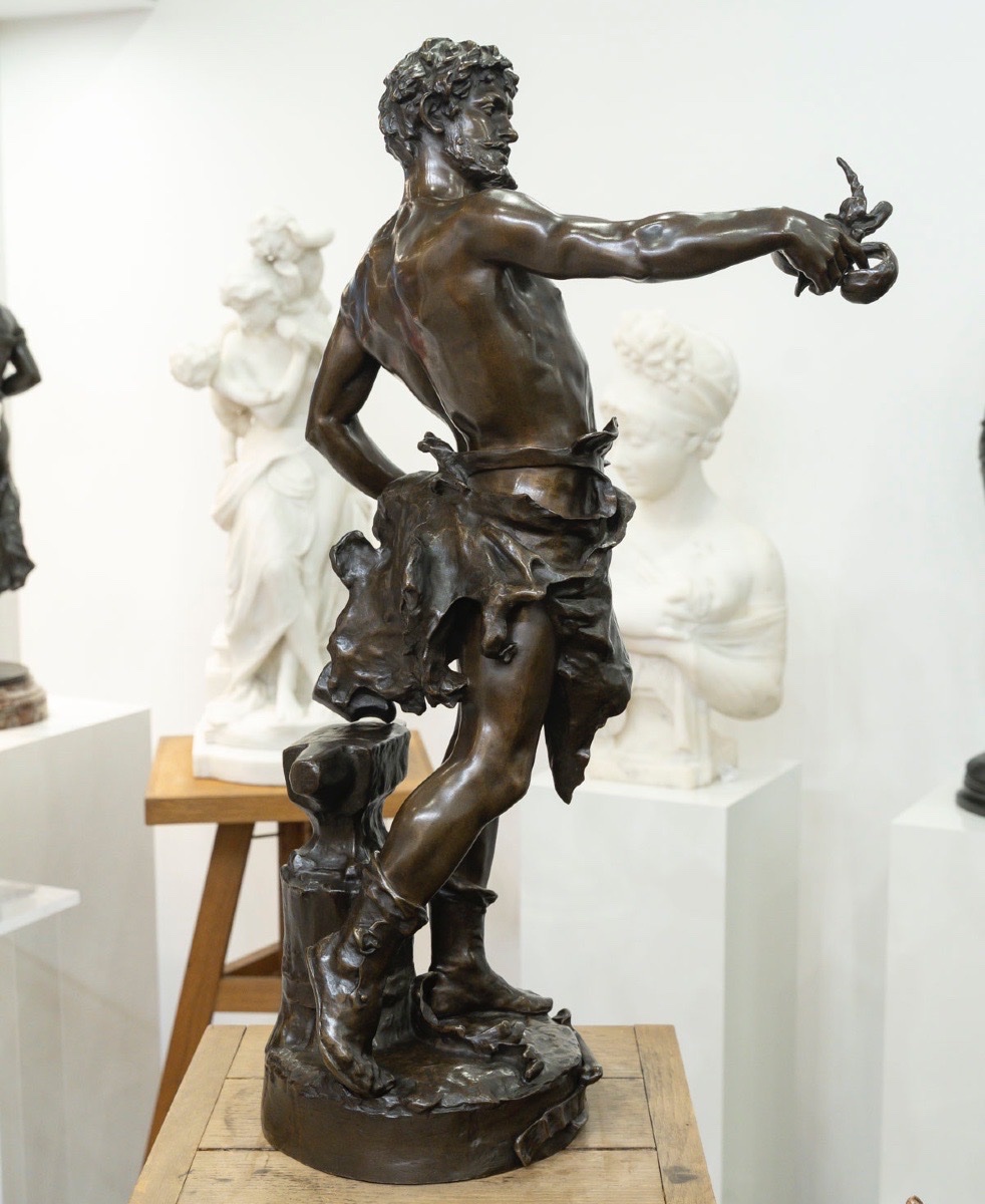 Sculpture - The Work , Eugene Marioton (1857-1933) - Bronze-photo-4
