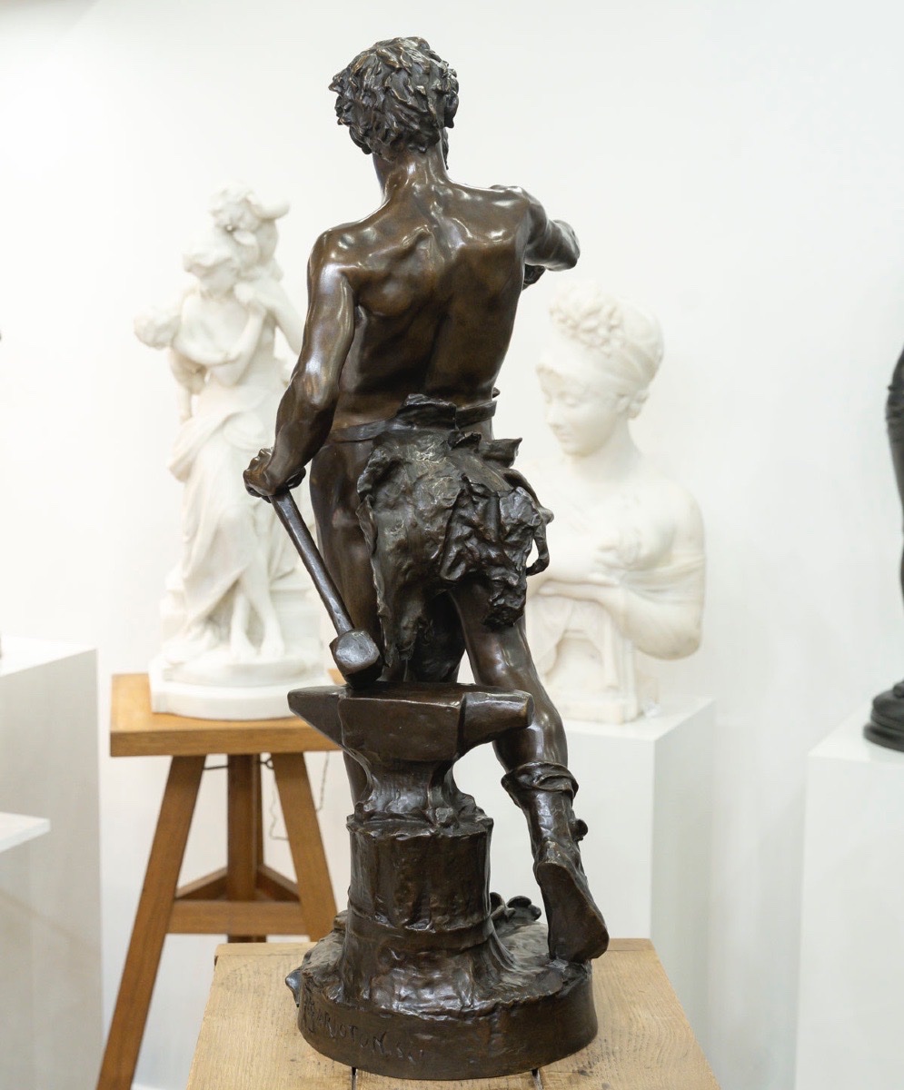 Sculpture - The Work , Eugene Marioton (1857-1933) - Bronze-photo-1