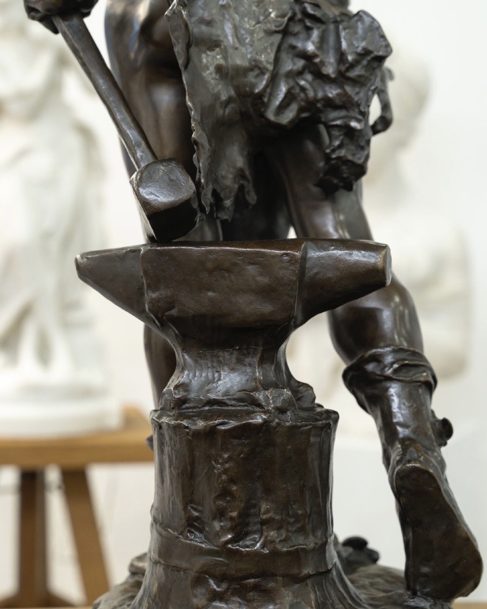 Sculpture - The Work , Eugene Marioton (1857-1933) - Bronze-photo-2