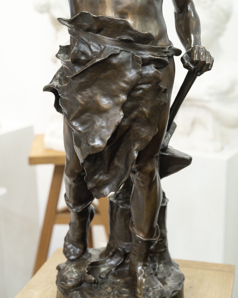 Sculpture - The Work , Eugene Marioton (1857-1933) - Bronze-photo-5