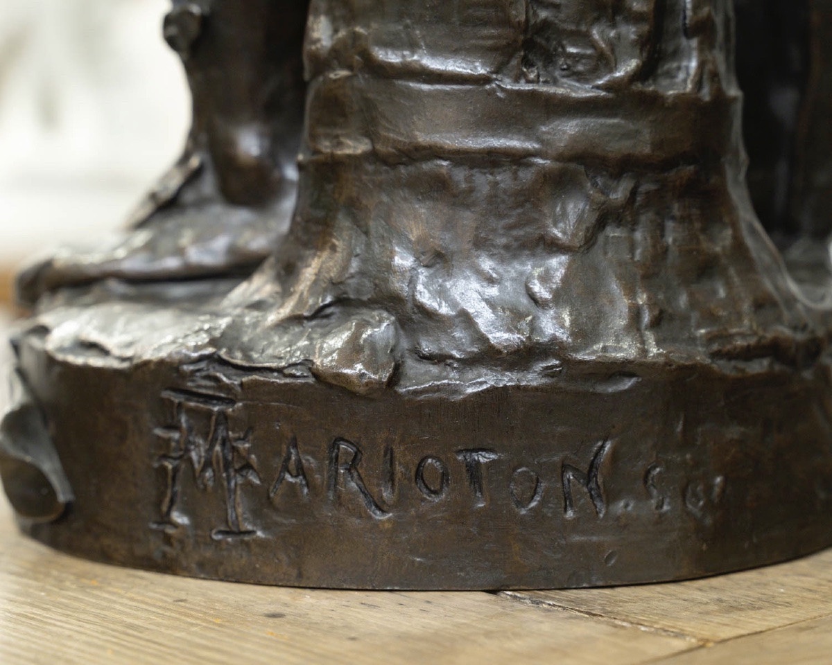 Sculpture - The Work , Eugene Marioton (1857-1933) - Bronze-photo-7
