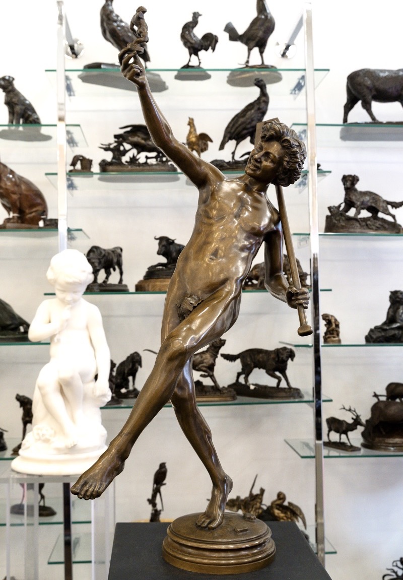 Sculpture - A Find In Pompeii , Hippolyte Alexandre Moulin (1832-1884) - Bronze