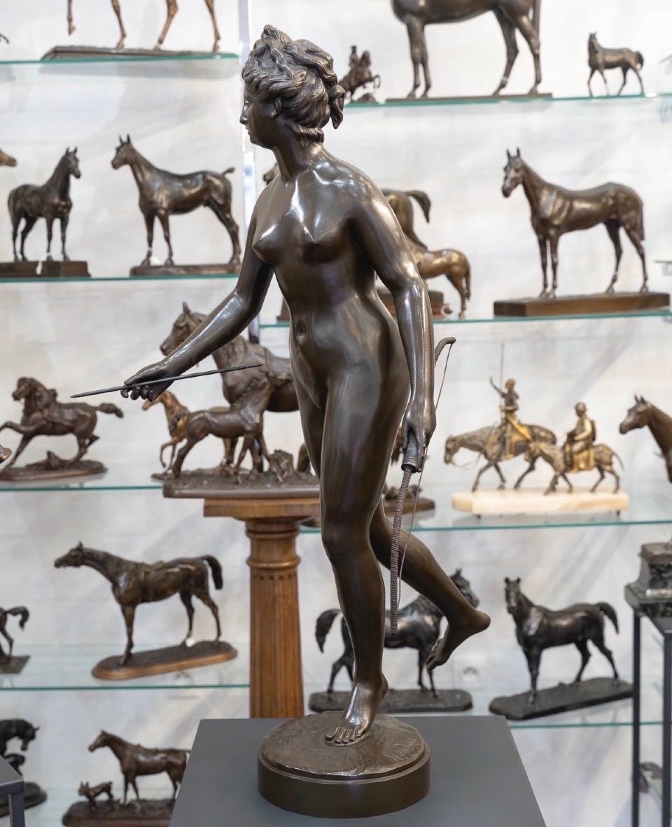Sculpture - Diana The Hunter , Jean-antoine Houdon (1741–1828) - Bronze-photo-2