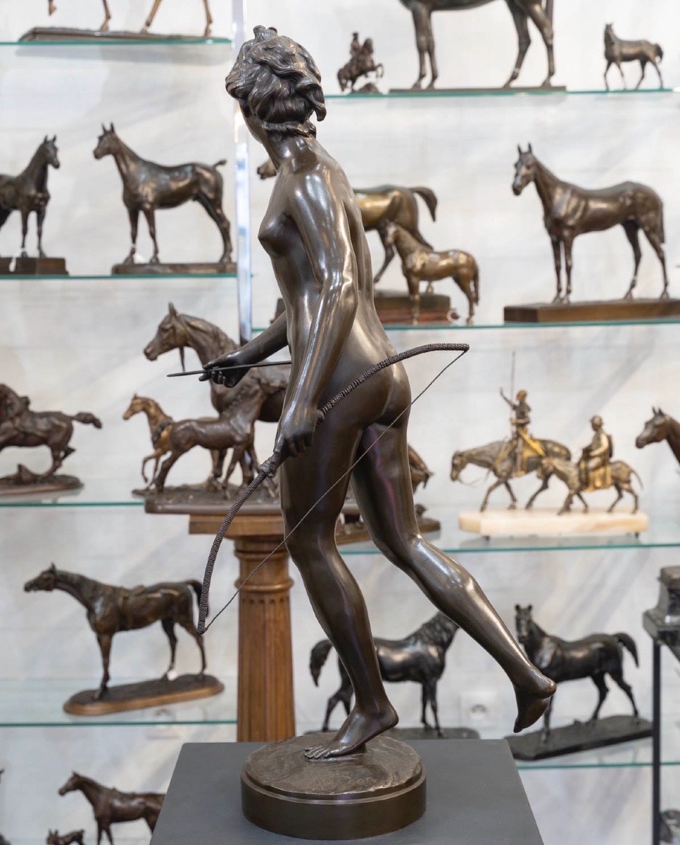 Sculpture - Diana The Hunter , Jean-antoine Houdon (1741–1828) - Bronze-photo-3