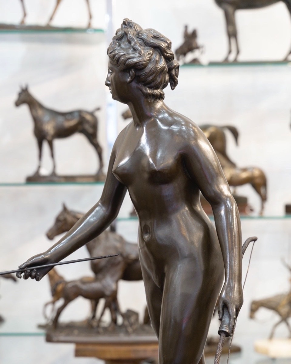 Sculpture - Diana The Hunter , Jean-antoine Houdon (1741–1828) - Bronze-photo-4