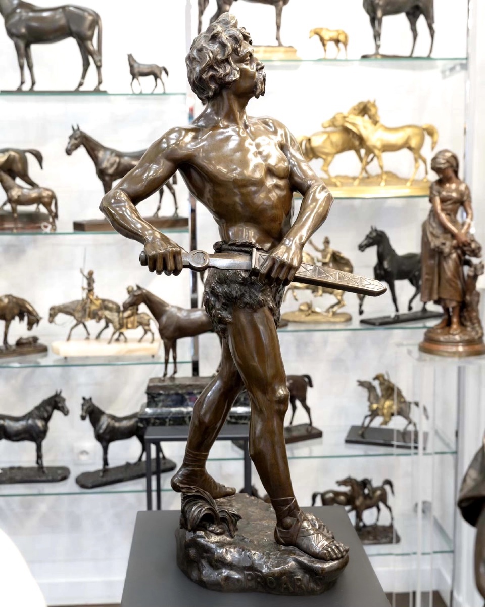 SCULPTURE - "PRO ARIS ET FOCIS" , HENRI FUGÈRE (1872-1944) - BRONZE-photo-3