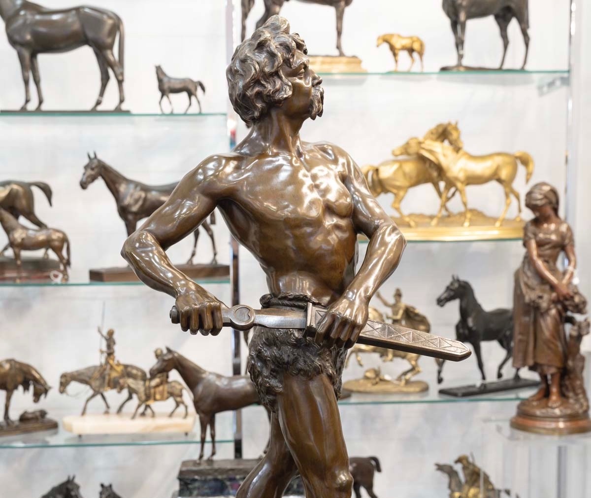 SCULPTURE - "PRO ARIS ET FOCIS" , HENRI FUGÈRE (1872-1944) - BRONZE-photo-4