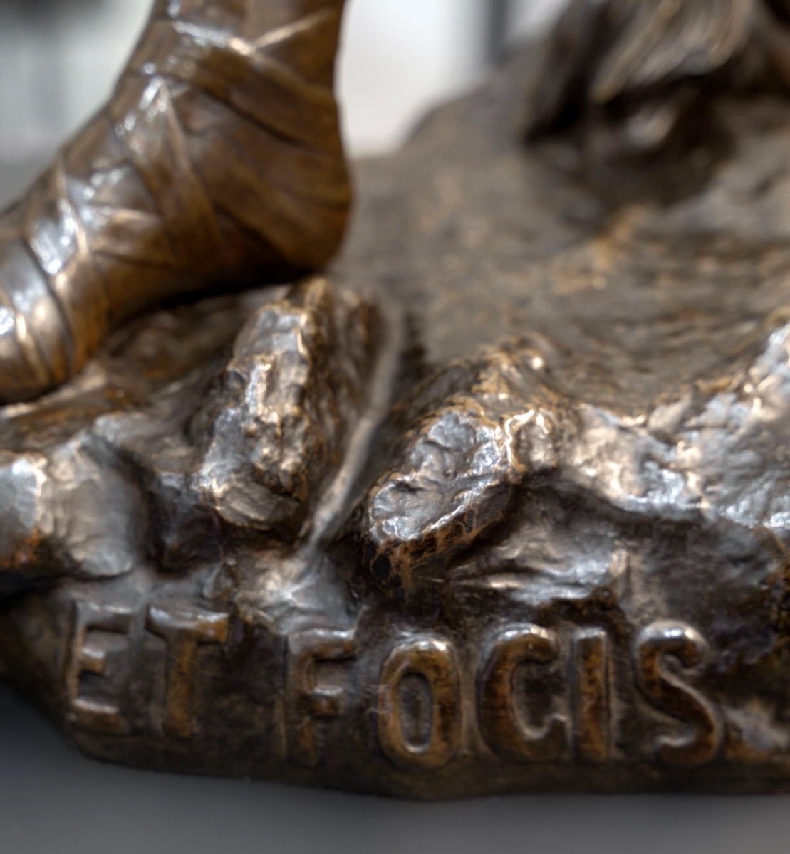 SCULPTURE - "PRO ARIS ET FOCIS" , HENRI FUGÈRE (1872-1944) - BRONZE-photo-6
