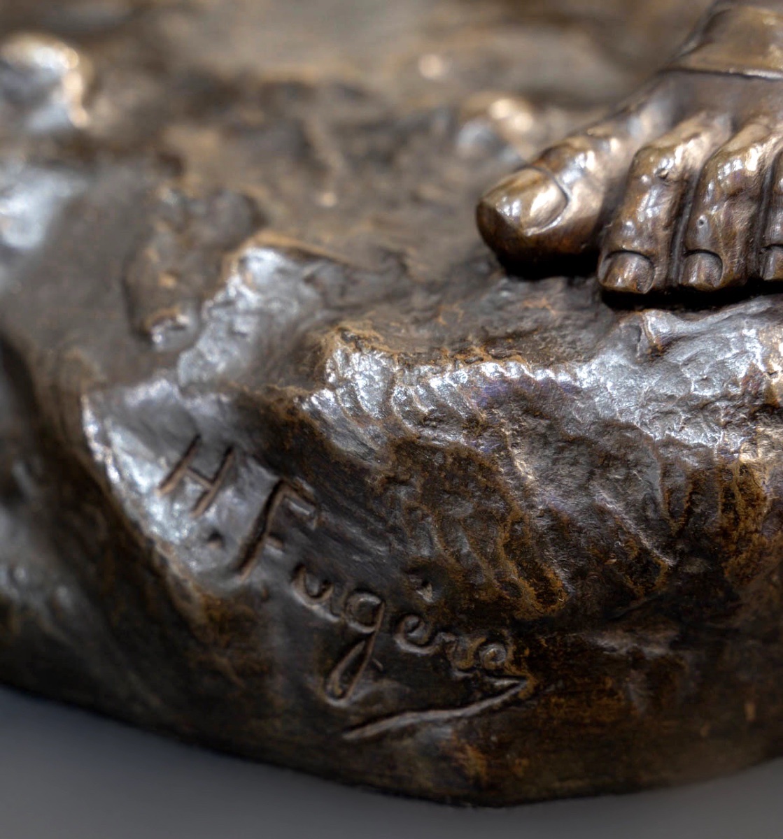 SCULPTURE - "PRO ARIS ET FOCIS" , HENRI FUGÈRE (1872-1944) - BRONZE-photo-7