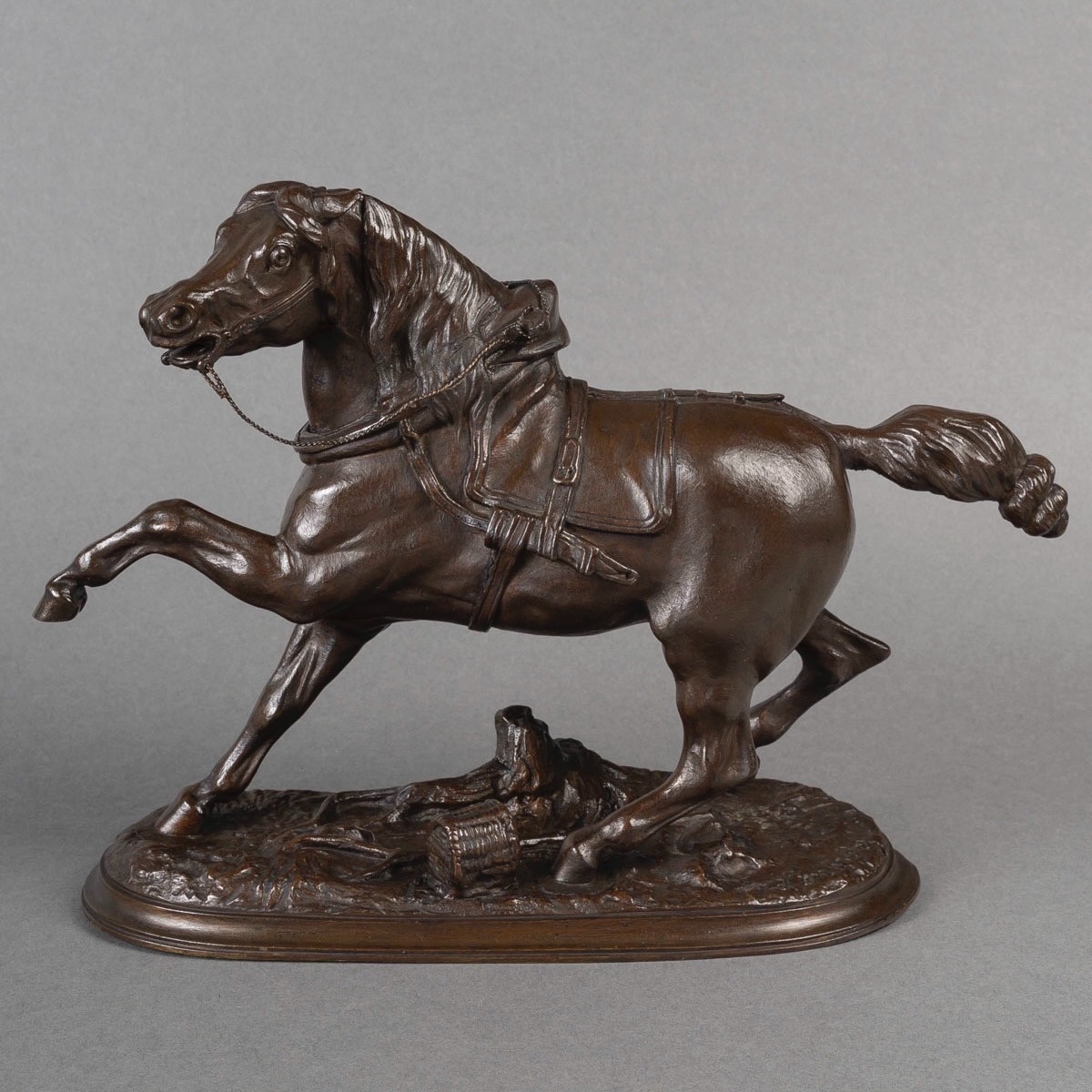 SCULPTURE - LE CHEVAL PERCHERON , PIERRE LENORDEZ (1815 - 1892) - BRONZE