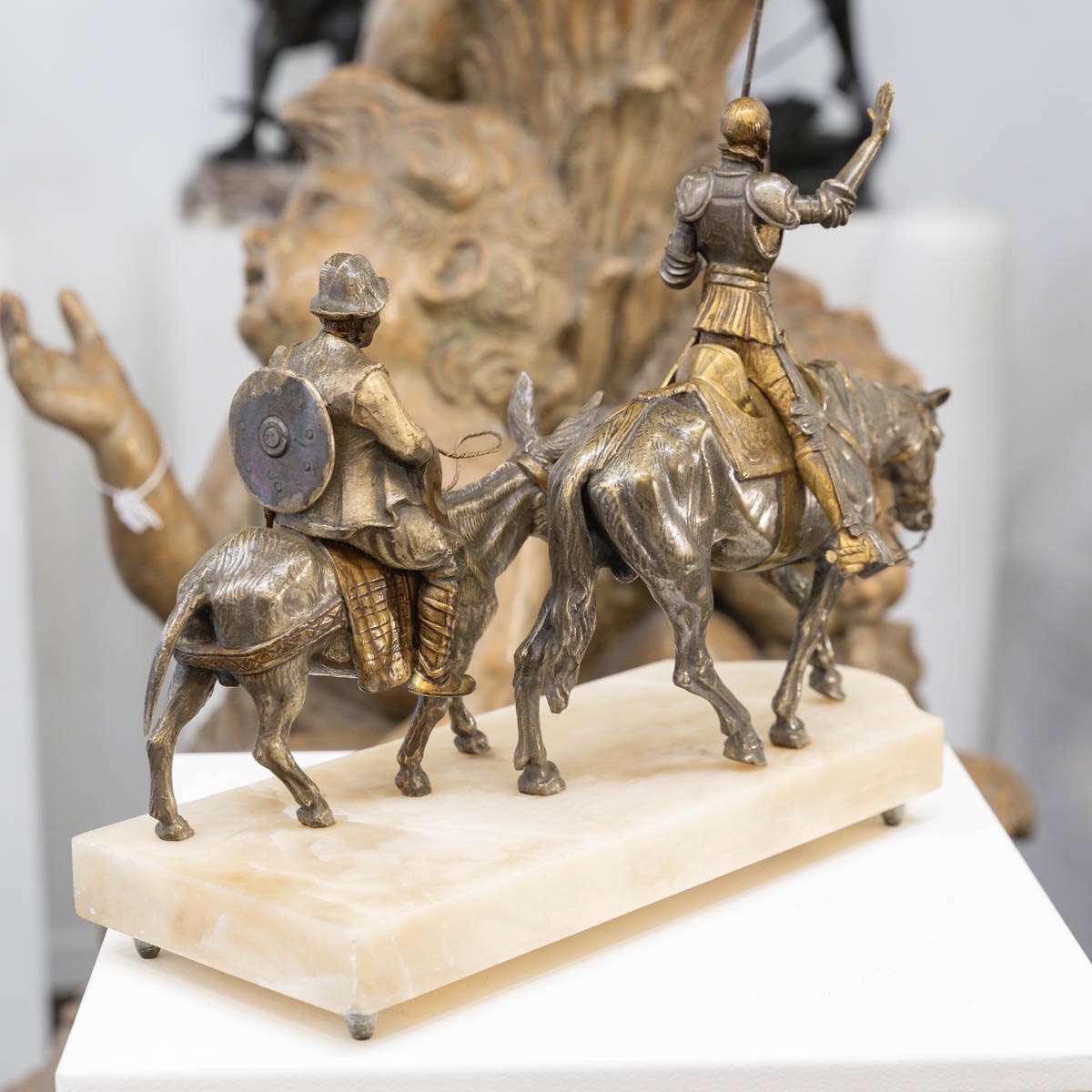 Sculpture - Don Quixote And Sancho Panza , Zumel F. Martinez De Luis (1898-1974) - Bronze-photo-1