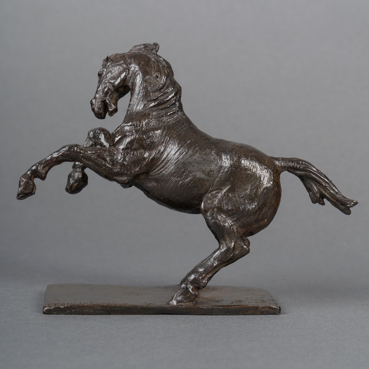 SCULPTURE - LE CHEVAL CABRÉ , FRANCIS POIRIER SCULPTEUR - BRONZE-photo-1