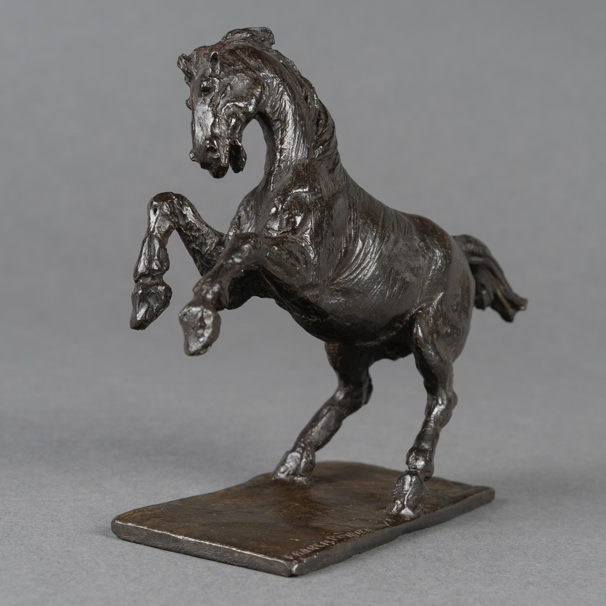 SCULPTURE - LE CHEVAL CABRÉ , FRANCIS POIRIER SCULPTEUR - BRONZE-photo-2