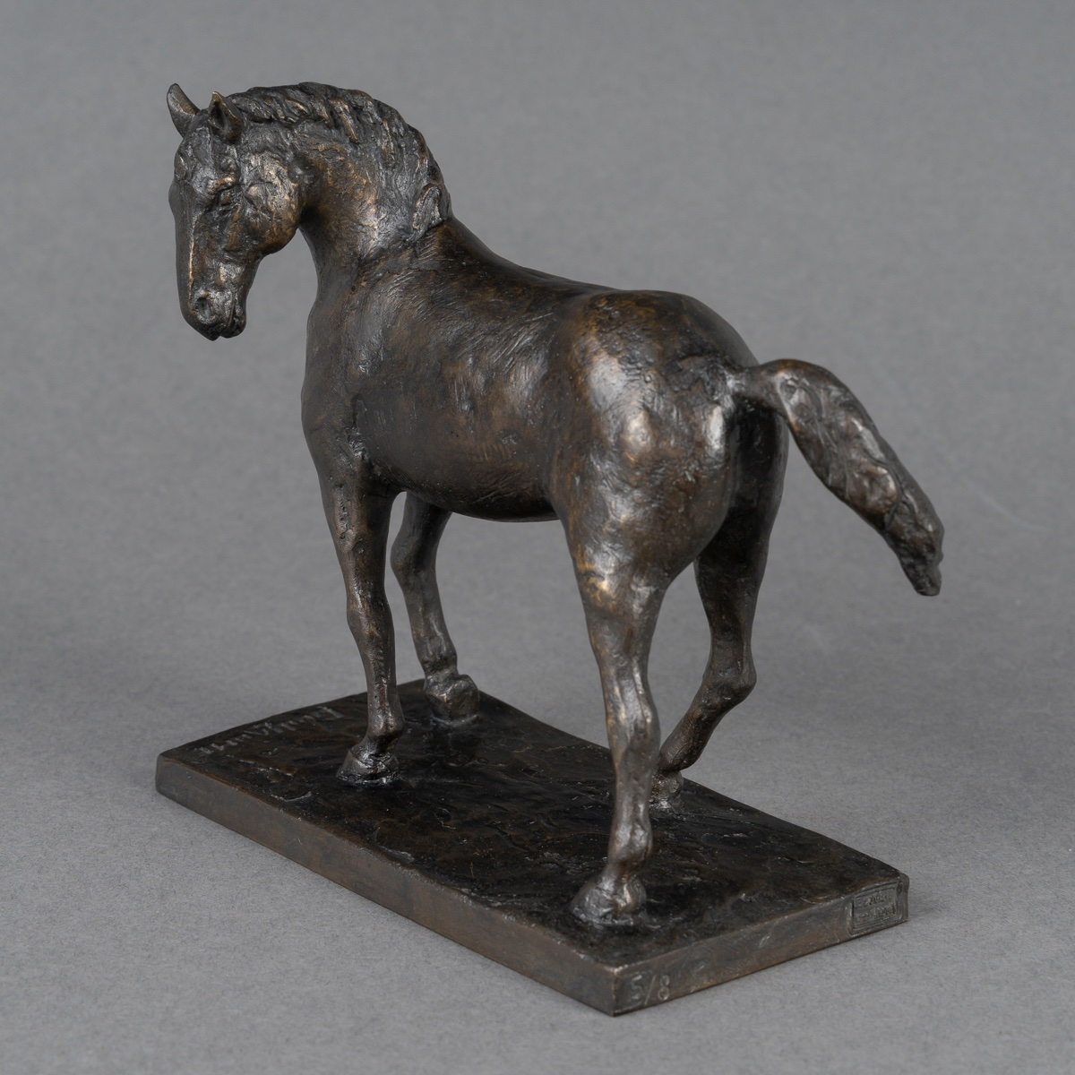 SCULPTURE - CHEVAL À L’ ARRÊT , GUILLAUME (XXème) Et ÉMILE GODARD (1911-1971) FONDEUR - BRONZE-photo-2