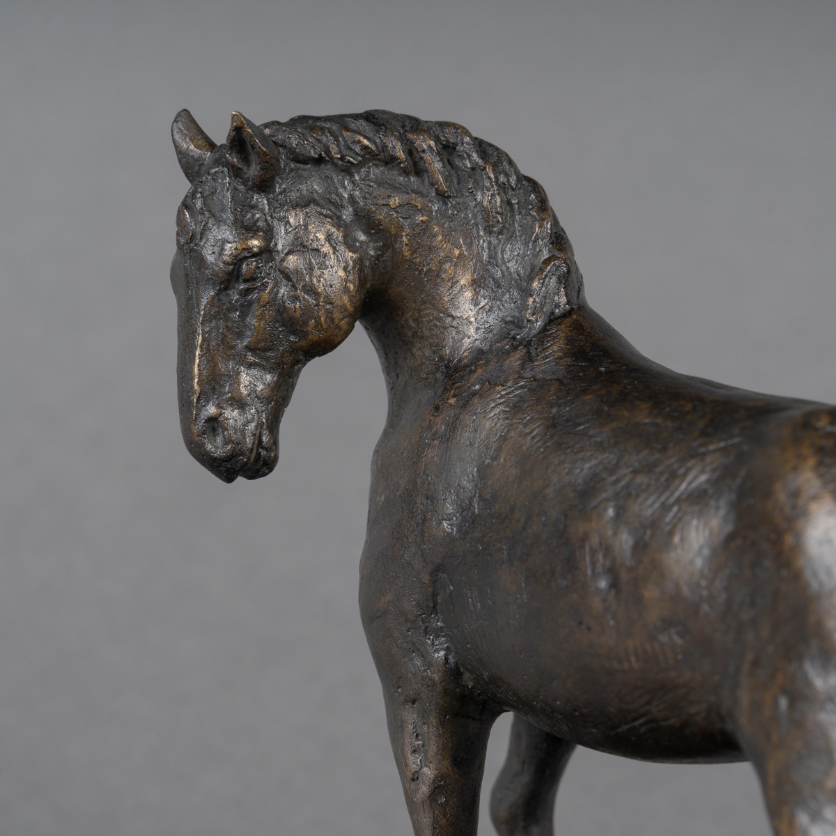 SCULPTURE - CHEVAL À L’ ARRÊT , GUILLAUME (XXème) Et ÉMILE GODARD (1911-1971) FONDEUR - BRONZE-photo-3