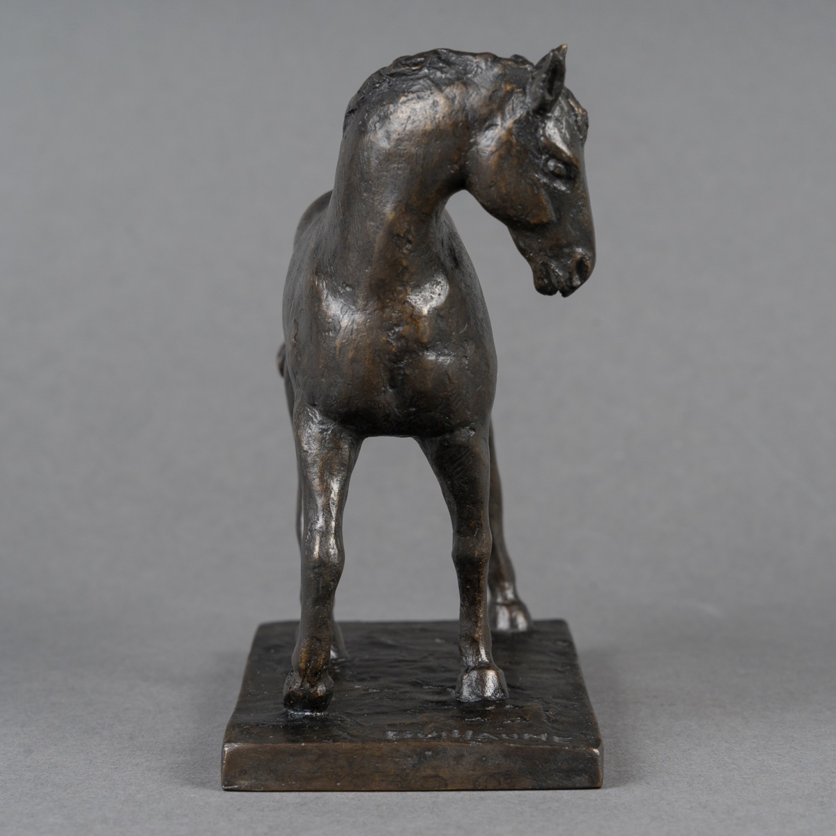 SCULPTURE - CHEVAL À L’ ARRÊT , GUILLAUME (XXème) Et ÉMILE GODARD (1911-1971) FONDEUR - BRONZE-photo-1