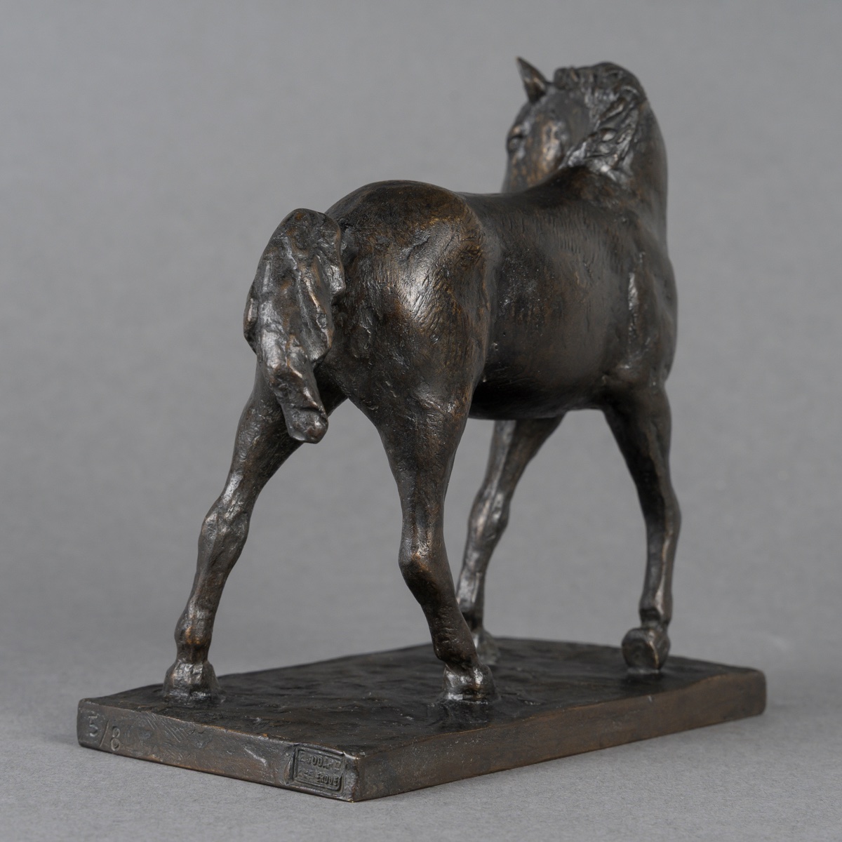 SCULPTURE - CHEVAL À L’ ARRÊT , GUILLAUME (XXème) Et ÉMILE GODARD (1911-1971) FONDEUR - BRONZE-photo-3