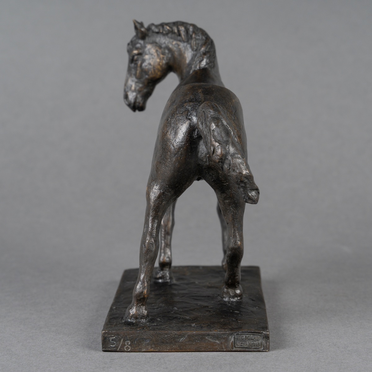SCULPTURE - CHEVAL À L’ ARRÊT , GUILLAUME (XXème) Et ÉMILE GODARD (1911-1971) FONDEUR - BRONZE-photo-4
