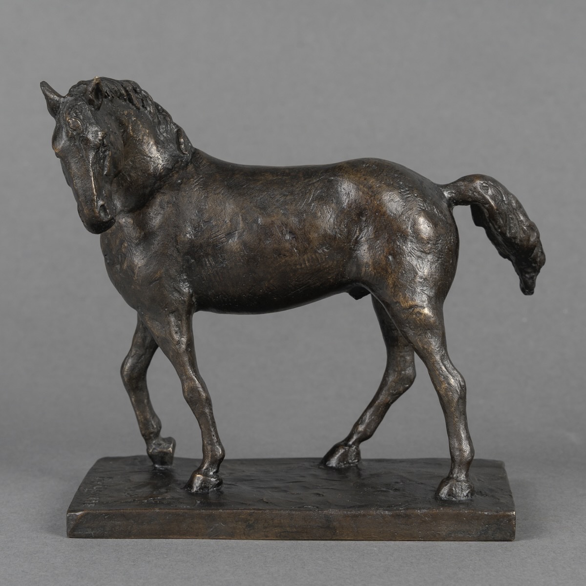 SCULPTURE - CHEVAL À L’ ARRÊT , GUILLAUME (XXème) Et ÉMILE GODARD (1911-1971) FONDEUR - BRONZE