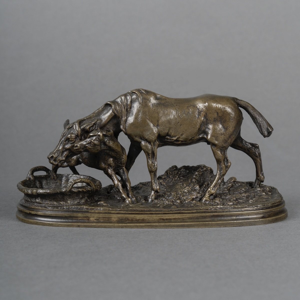 SCULPTURE - LA POULINIÈRE , PIERRE - JULES MÊNE (1810-1879) - BRONZE -photo-2