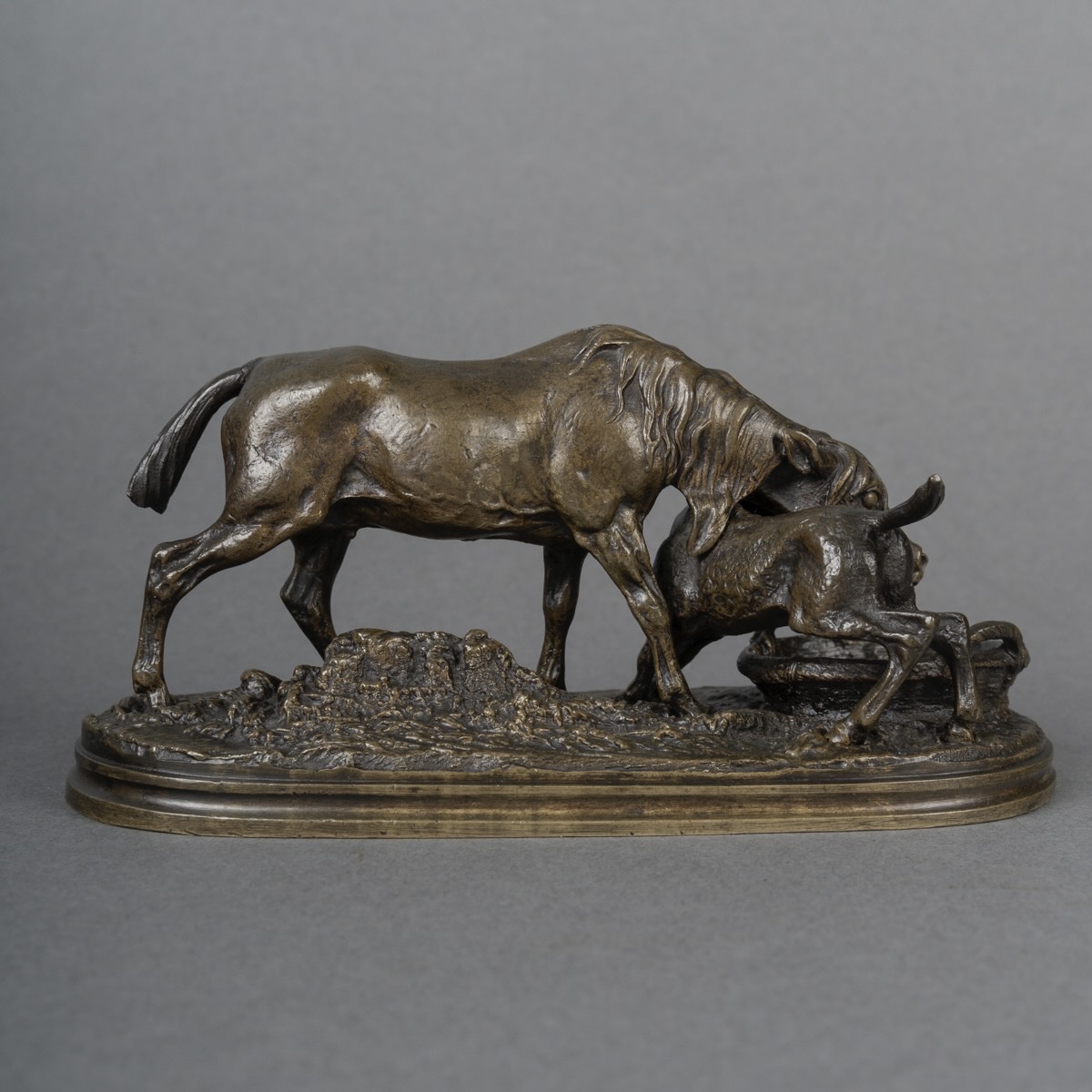 SCULPTURE - LA POULINIÈRE , PIERRE - JULES MÊNE (1810-1879) - BRONZE -photo-1