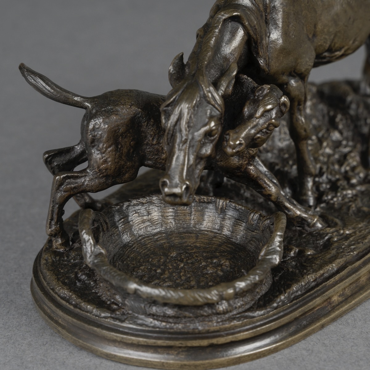 SCULPTURE - LA POULINIÈRE , PIERRE - JULES MÊNE (1810-1879) - BRONZE -photo-3