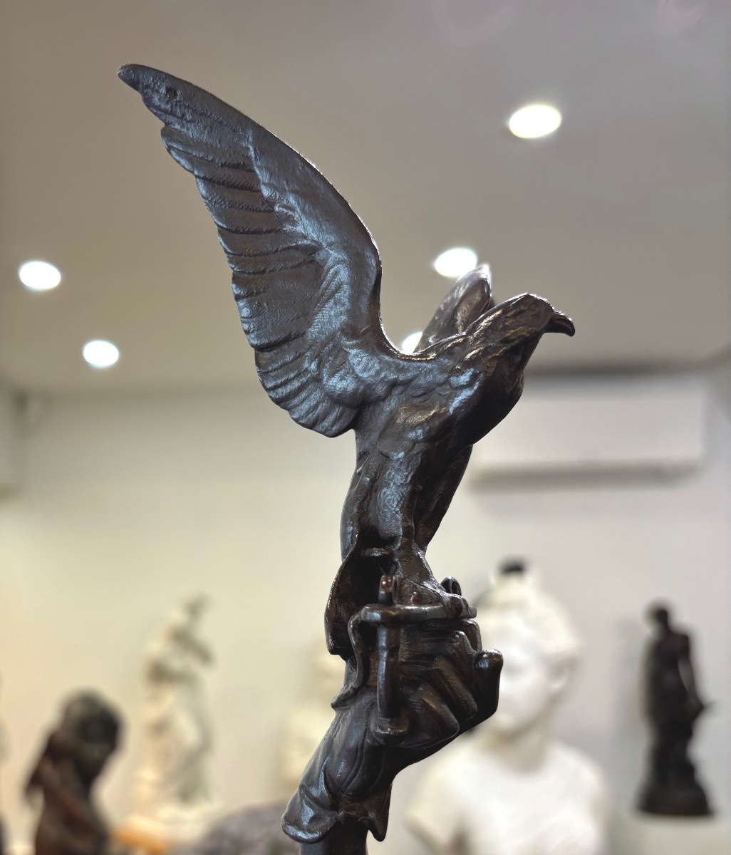 SCULPTURE - FAUCONNIER ARABE À CHEVAL , PIERRE-JULES MÊNE (1810-1879) - BRONZE-photo-6