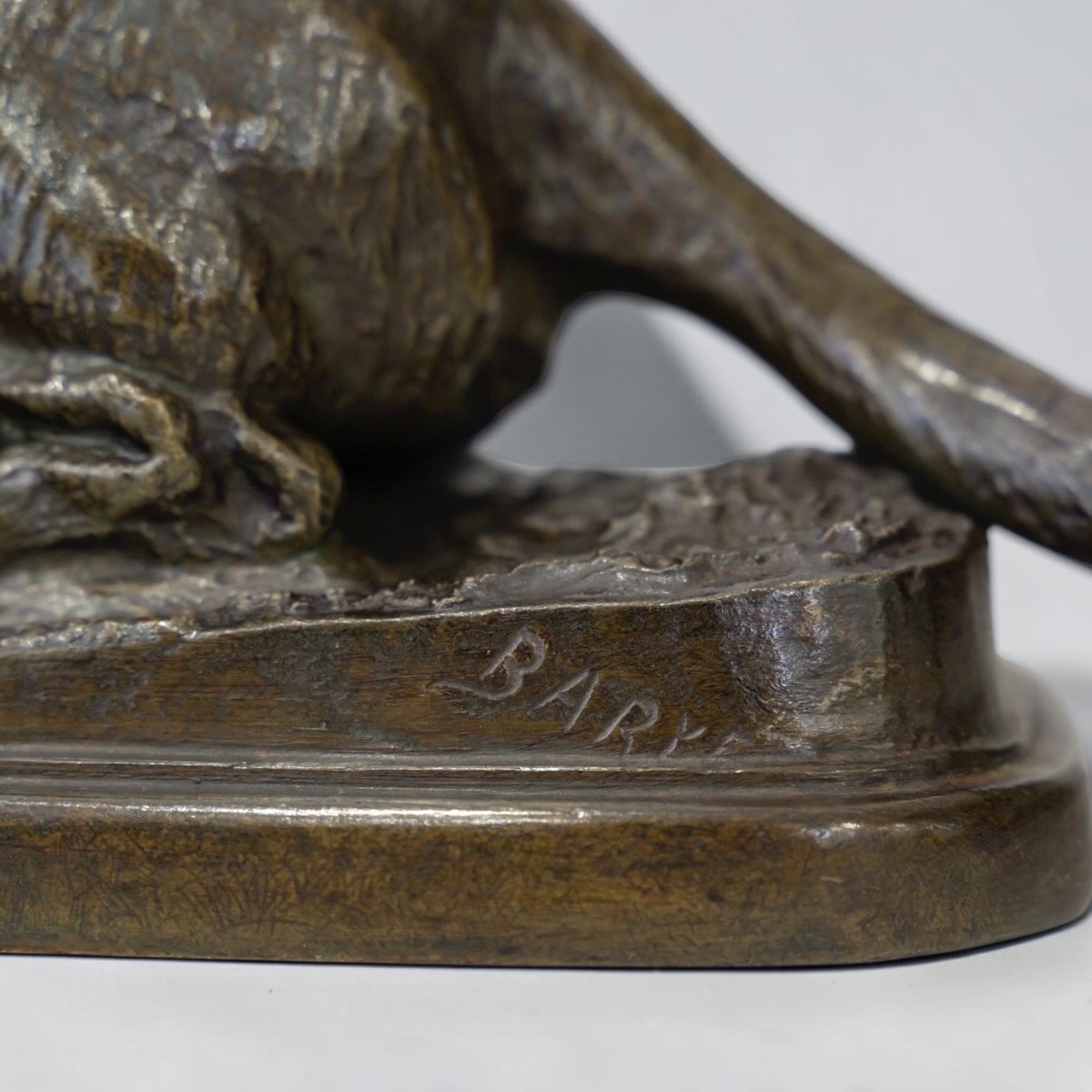 Sculpture - The Seated Basset , Antoine-louis Barye (1795–1875) - Bronze-photo-2
