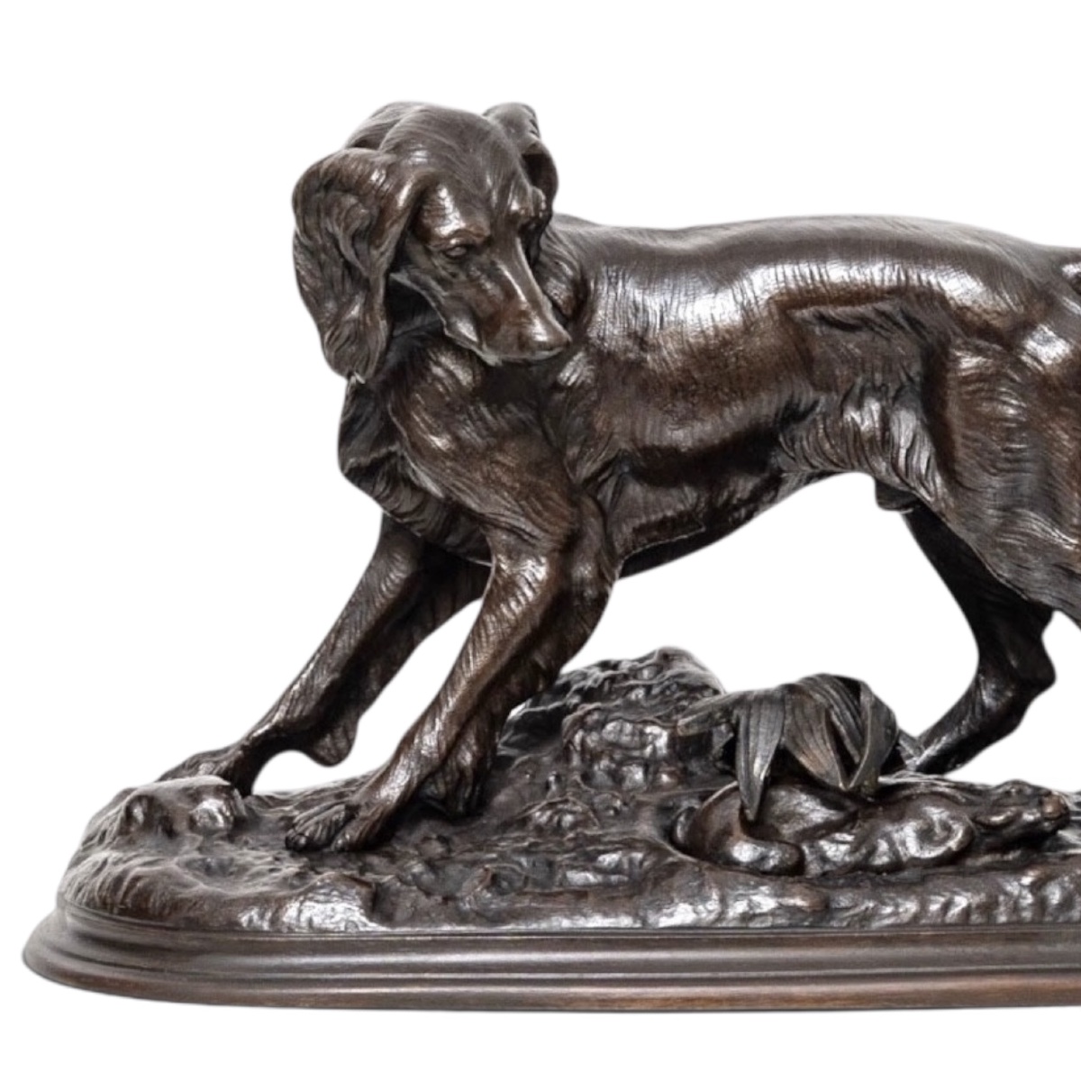 Sculpture - Setter Au Lapin , Jules Moigniez (1835-1894) - Bronze-photo-3